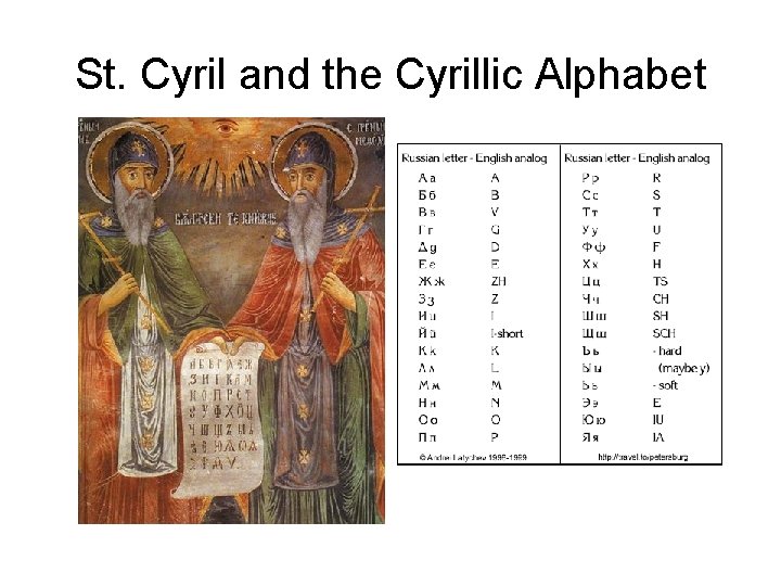 St. Cyril and the Cyrillic Alphabet St. Cyril and the Cyrillic Alphabet