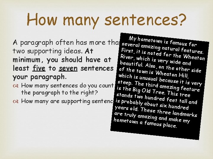 How many sentences? My hometo A paragraph often has more thanseveral amaz wn is
