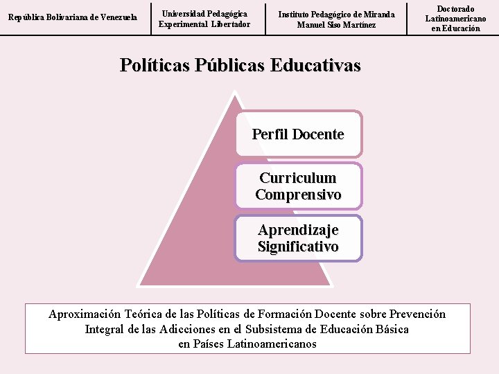 República Bolivariana de Venezuela Universidad Pedagógica Experimental Libertador Instituto Pedagógico de Miranda Manuel Siso