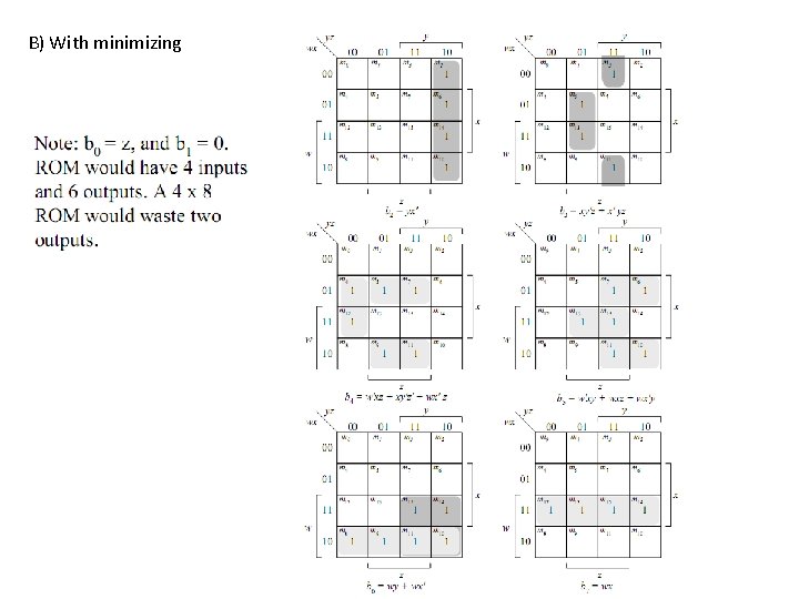 B) With minimizing B) With minimizing