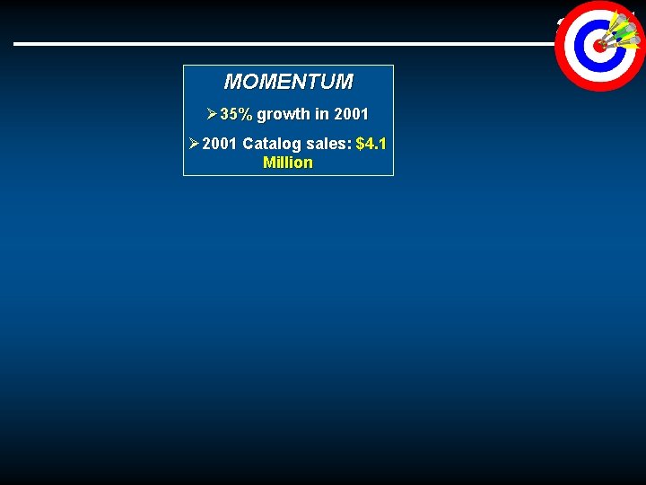 abclt MOMENTUM Ø 35% growth in 2001 Ø 2001 Catalog sales: $4. 1 Million