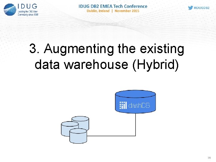 3. Augmenting the existing data warehouse (Hybrid) 38 