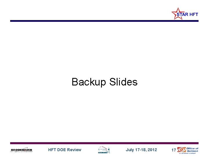Backup Slides HFT DOE Review July 17 -18, 2012 17 