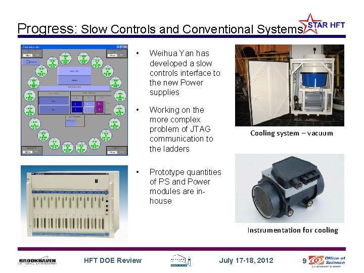 Progress: Slow Controls and Conventional Systems • Weihua Yan has developed a slow controls