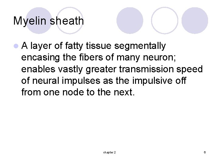 Myelin sheath l. A layer of fatty tissue segmentally encasing the fibers of many