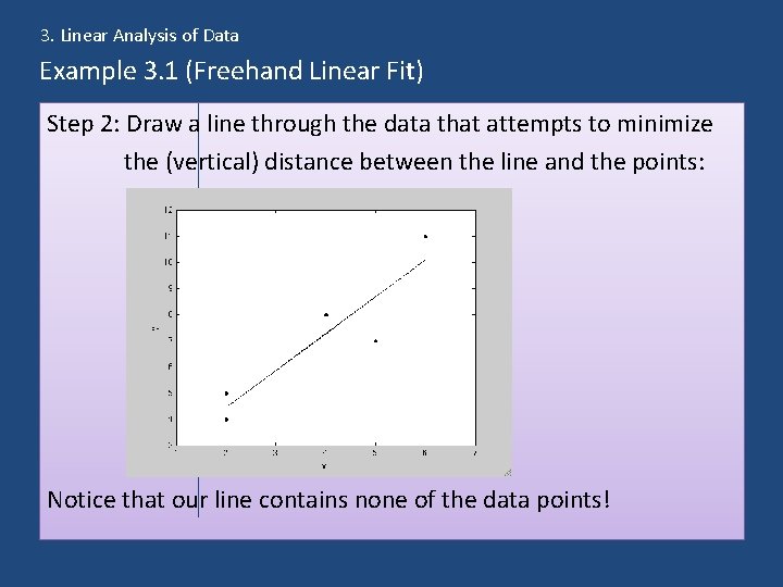 3. Linear Analysis of Data Example 3. 1 (Freehand Linear Fit) Step 2: Draw