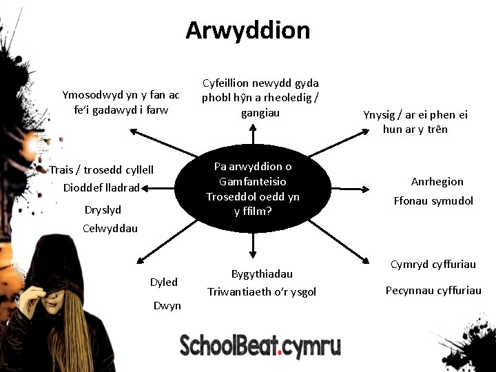 Arwyddion Ymosodwyd yn y fan ac fe’i gadawyd i farw Trais / trosedd cyllell