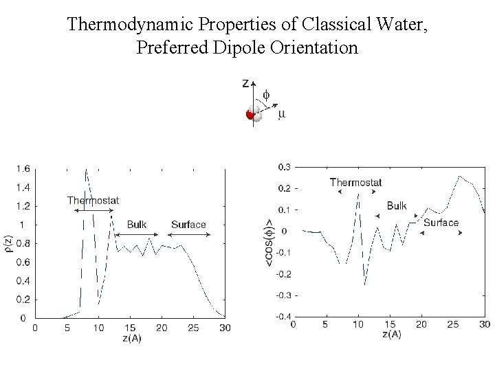 Thermodynamic Properties of Classical Water, Preferred Dipole Orientation 
