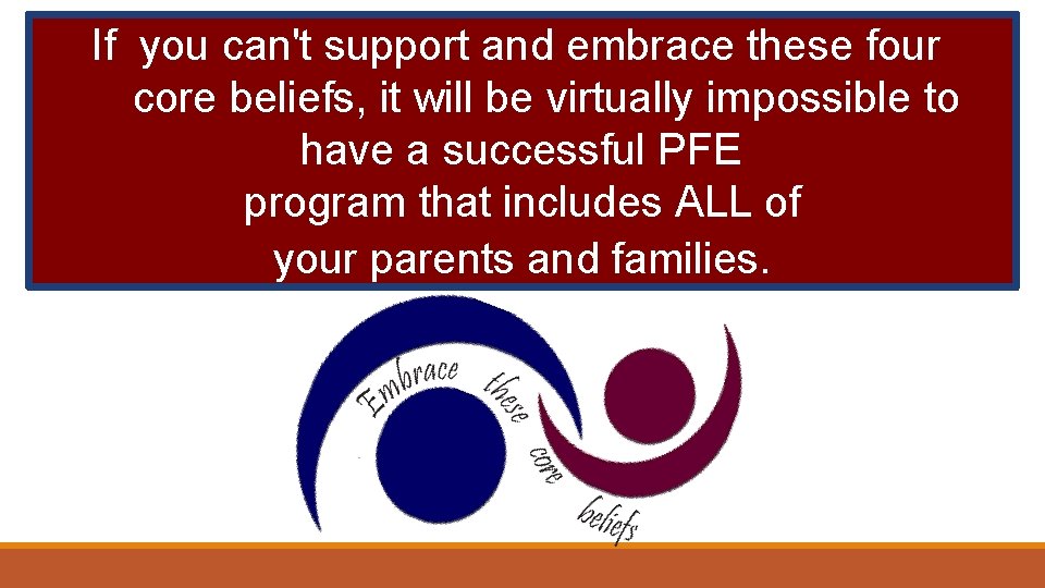 If you can't support and embrace these four core beliefs, it will be virtually