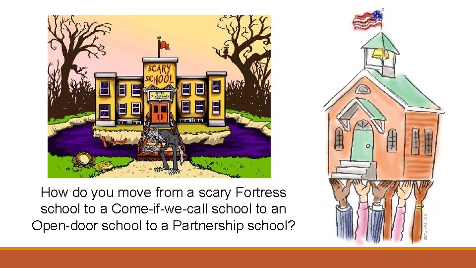 How do you move from a scary Fortress school to a Come-if-we-call school to
