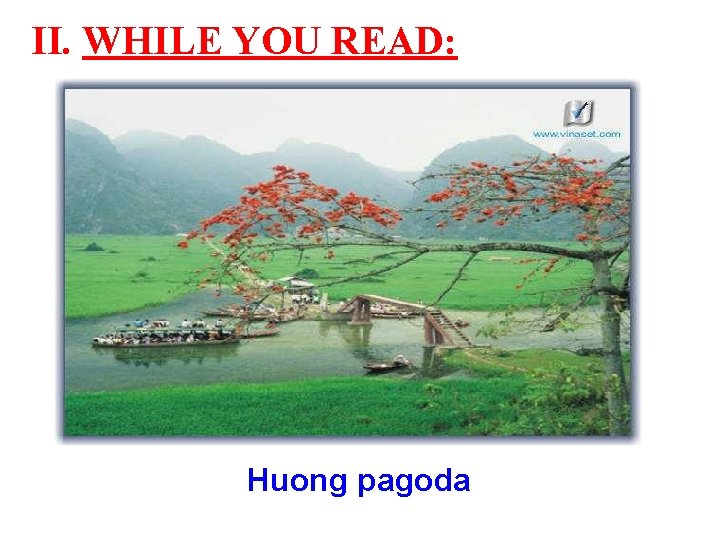 II. WHILE YOU READ: Huong pagoda 