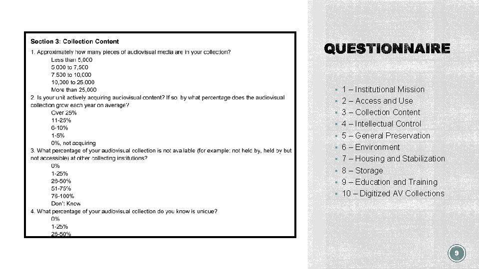 § 1 – Institutional Mission § 2 – Access and Use § 3 –