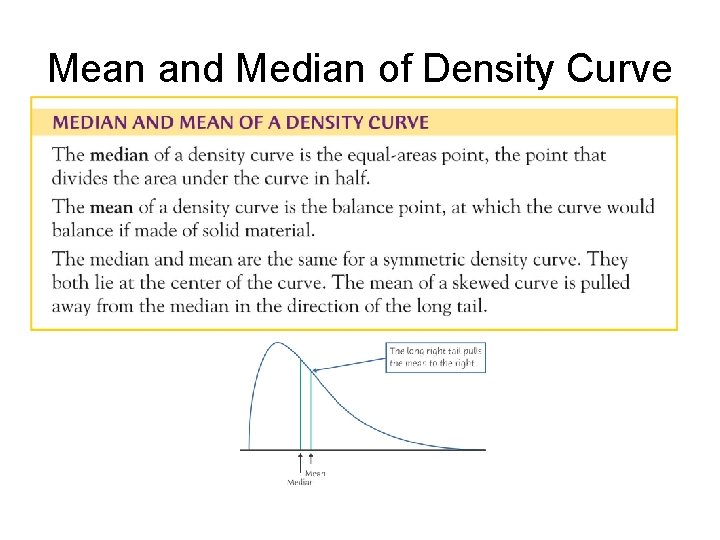 Mean and Median of Density Curve 
