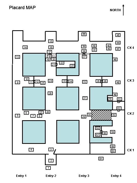 Placard MAP NORTH 55 45 15 14 16 17 R 18 13 P D