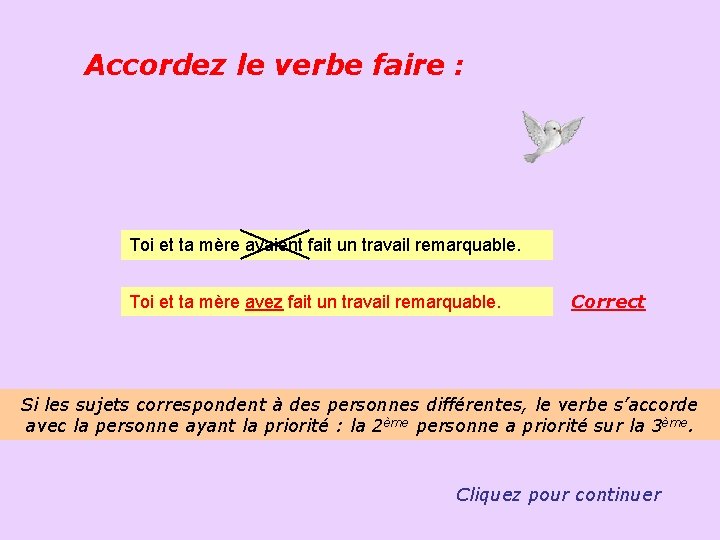 Accordez le verbe faire : Toi et ta mère avaient fait un travail remarquable.