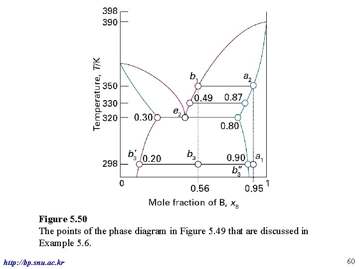 Figure 5. 50 The points of the phase diagram in Figure 5. 49 that