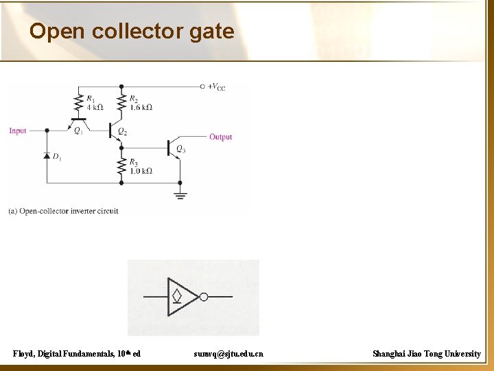 Open collector gate Floyd, Digital Fundamentals, 10 th ed sunwq@sjtu. edu. cn Shanghai Jiao