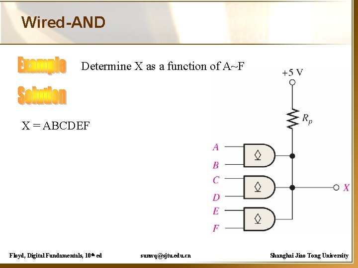 Wired-AND Determine X as a function of A~F X = ABCDEF Floyd, Digital Fundamentals,