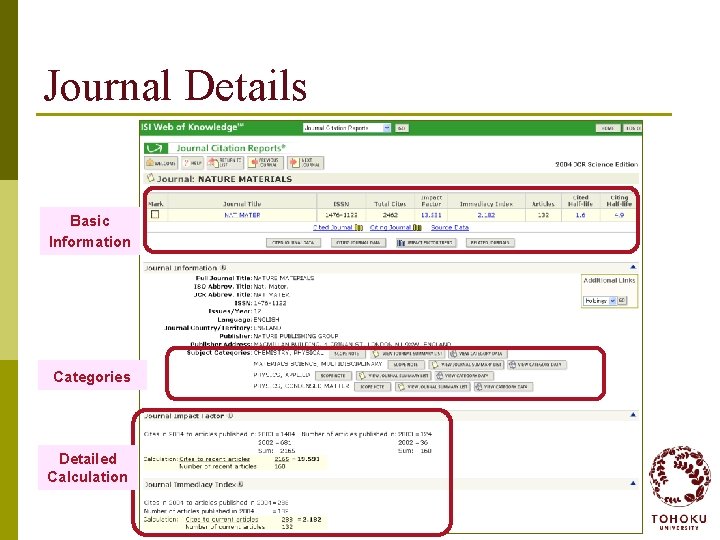 Journal Details Basic Information Categories Detailed Calculation 