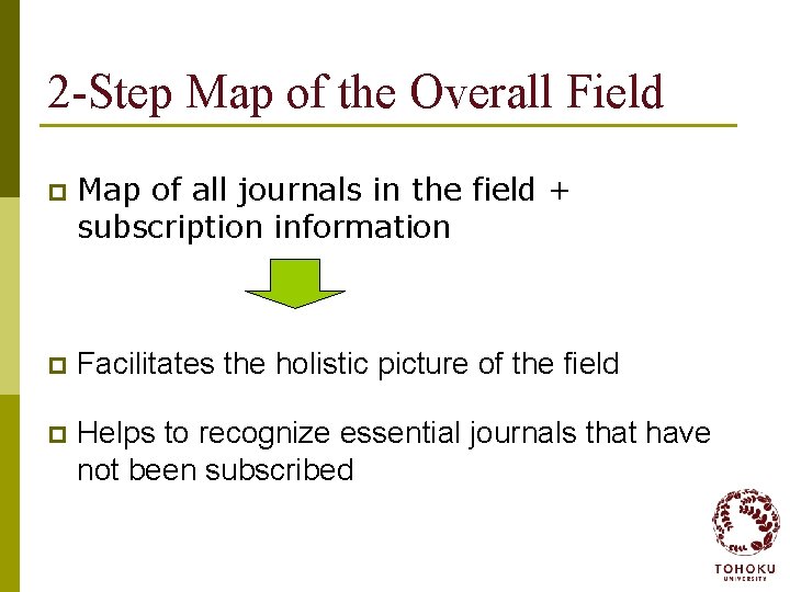2 -Step Map of the Overall Field p Map of all journals in the