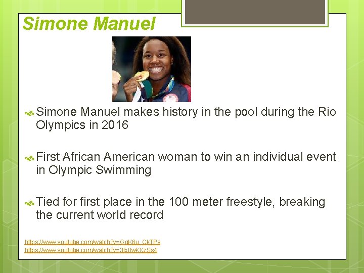 Simone Manuel makes history in the pool during the Rio Olympics in 2016 First