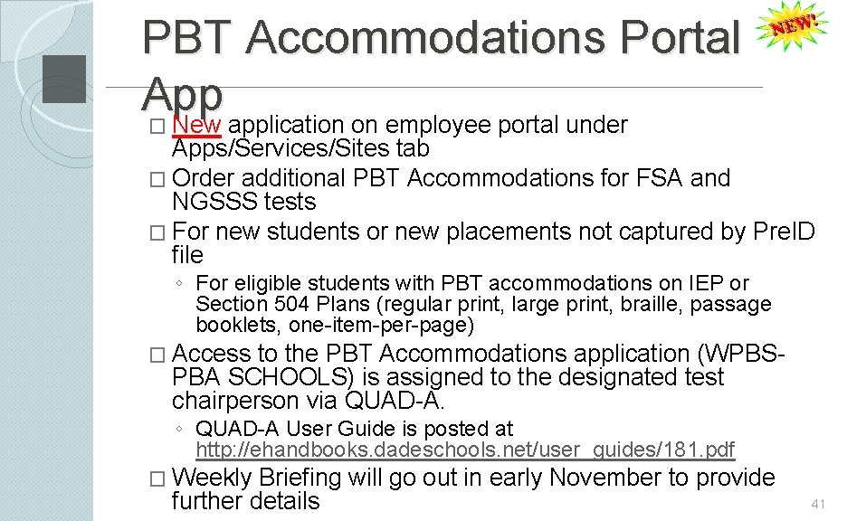 PBT Accommodations Portal App � New application on employee portal under Apps/Services/Sites tab �