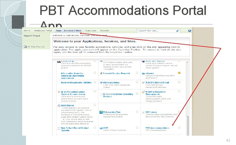 PBT Accommodations Portal App 42 