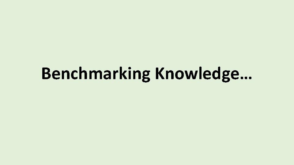 Benchmarking Knowledge… 