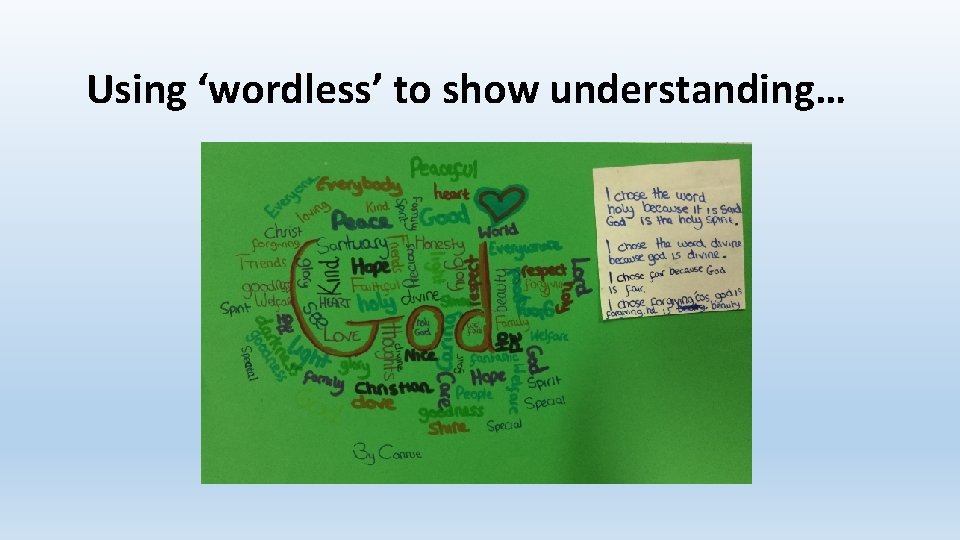 Using ‘wordless’ to show understanding… 