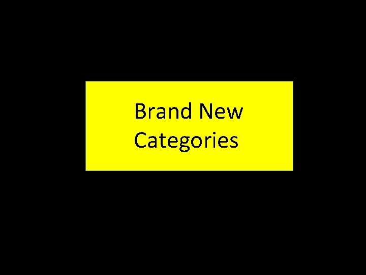 Brand New Categories 