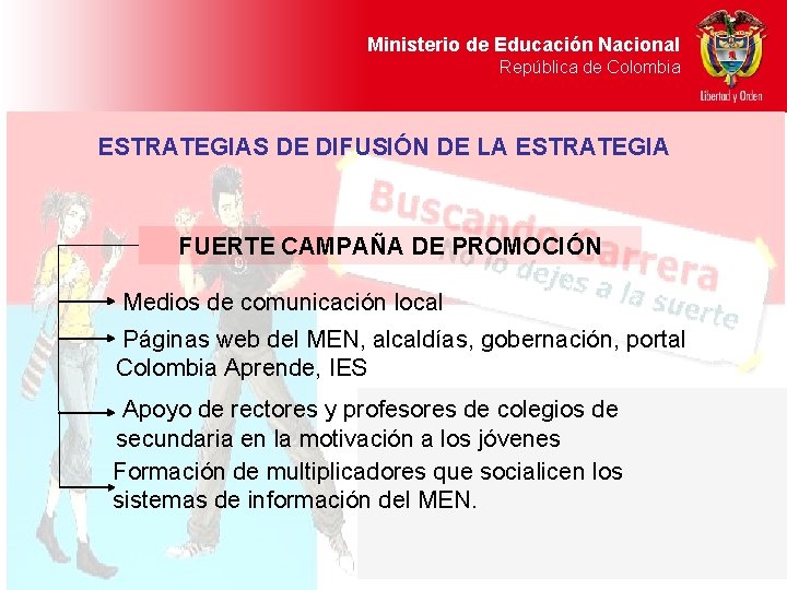 Ministerio de Educación Nacional República de Colombia ESTRATEGIAS DE DIFUSIÓN DE LA ESTRATEGIA FUERTE