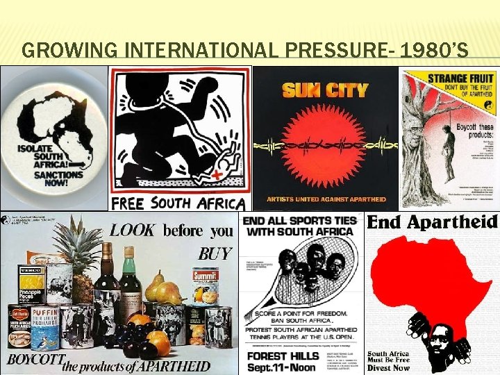 GROWING INTERNATIONAL PRESSURE- 1980’S 