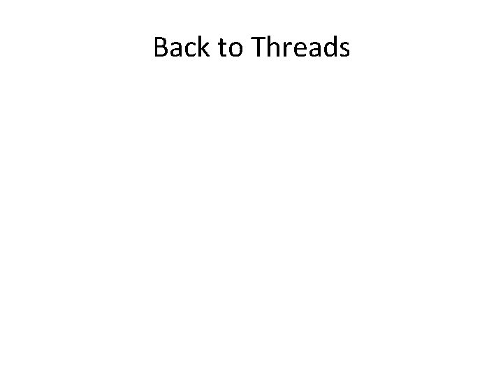 Back to Threads Back to Threads