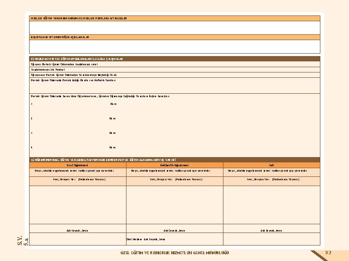 MESLEKİ EĞİTİM VEREN BİR KURUM İSE MESLEKİ DERSLERE AİT BİLGİLER BELİRTİLMEK İSTENEN DİĞER AÇIKLAMALAR