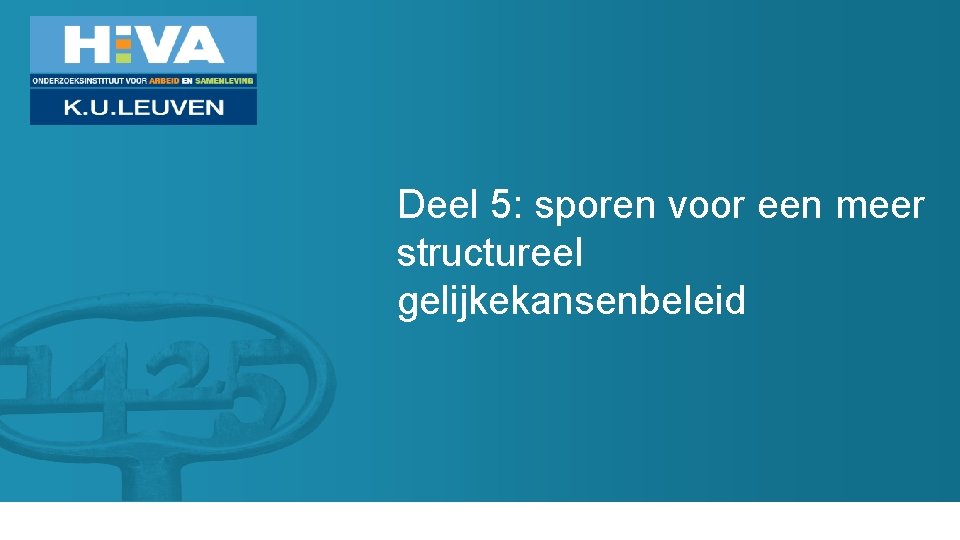 Deel 5: sporen voor een meer structureel gelijkekansenbeleid 