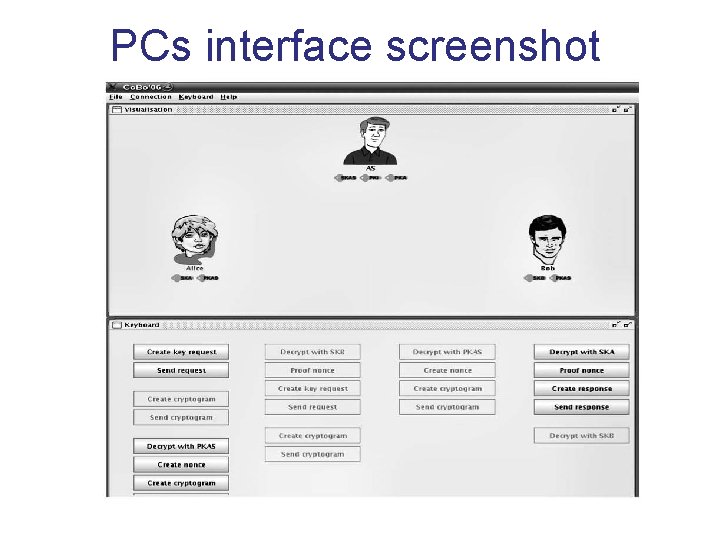 PCs interface screenshot 