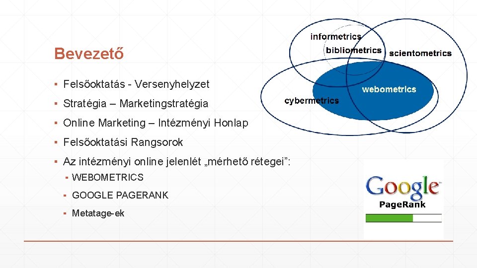 Bevezető ▪ Felsőoktatás - Versenyhelyzet ▪ Stratégia – Marketingstratégia ▪ Online Marketing – Intézményi