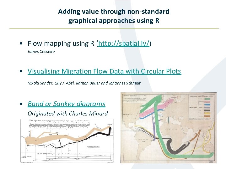 Adding value through non-standard graphical approaches using R • Flow mapping using R (http: