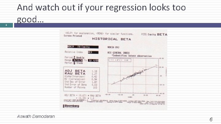 6 And watch out if your regression looks too good… Aswath Damodaran 6 
