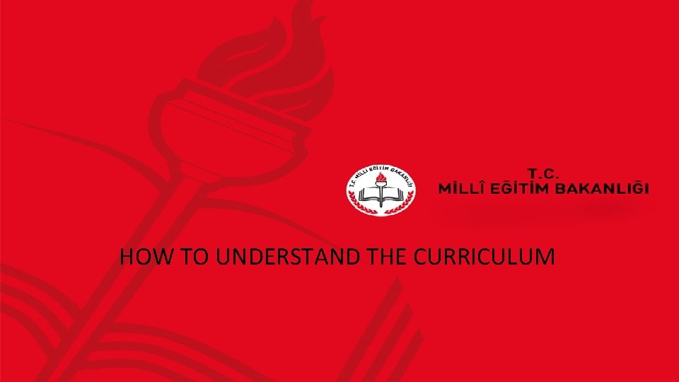 HOW TO UNDERSTAND THE CURRICULUM 