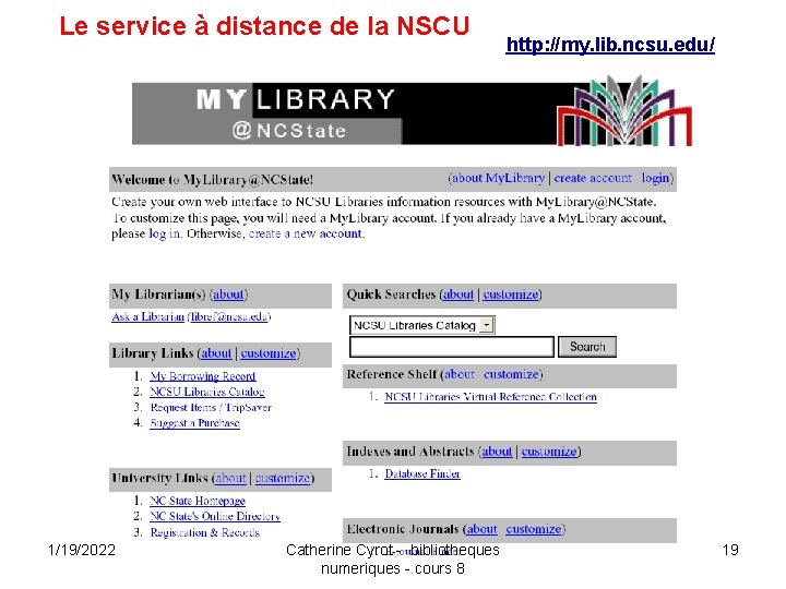 Le service à distance de la NSCU 1/19/2022 Catherine Cyrot - bibliotheques numeriques -