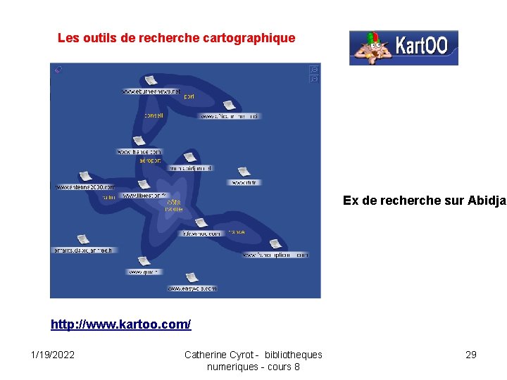 Les outils de recherche cartographique Ex de recherche sur Abidjan http: //www. kartoo. com/