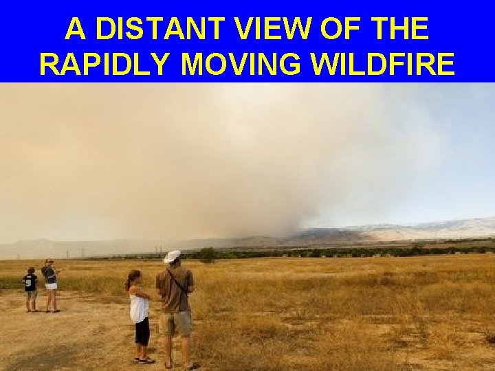 A DISTANT VIEW OF THE RAPIDLY MOVING WILDFIRE 