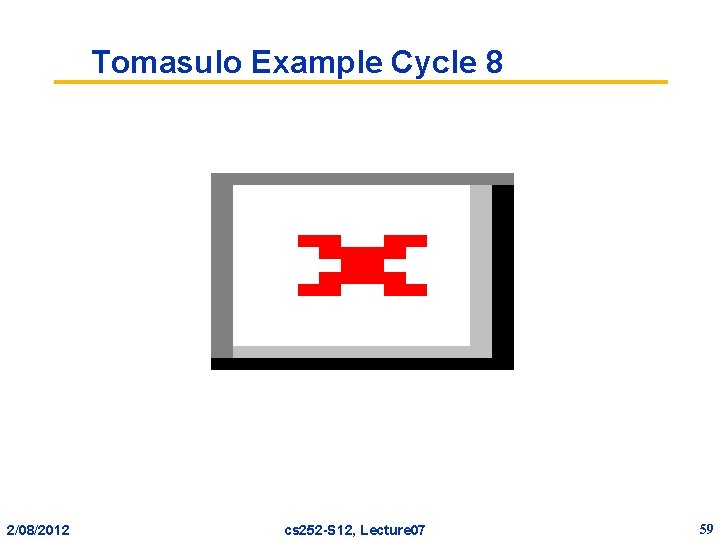 Tomasulo Example Cycle 8 2/08/2012 cs 252 -S 12, Lecture 07 59 