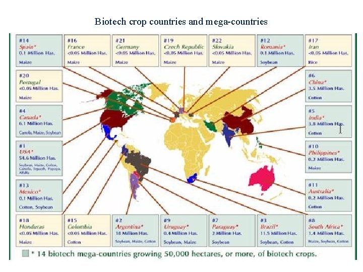 Biotech crop countries and mega-countries 