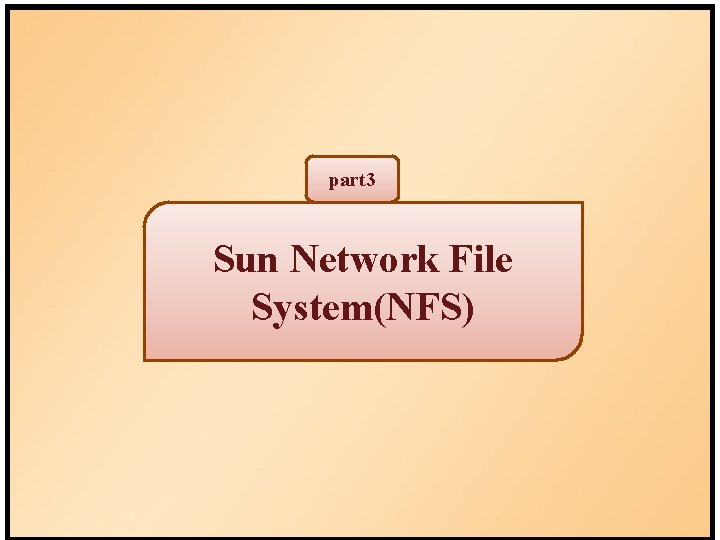 part 3 Sun Network File System(NFS) 