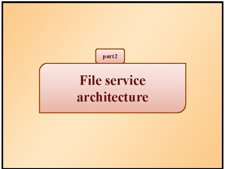 part 2 File service architecture 
