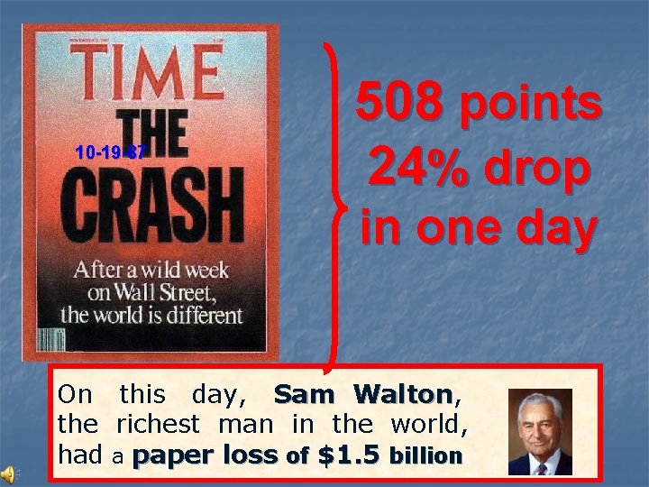 10 -19 -87 508 points 24% drop in one day On this day, Sam