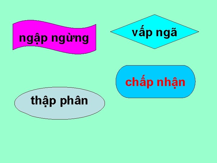 ngập ngừng vấp ngã chấp nhận thập phân 