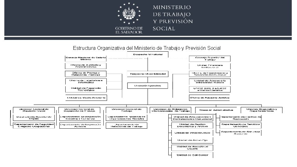 Estructura Organizativa del Ministerio de Trabajo y Previsión Social 